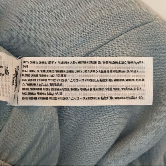 Abercrombie & Fitch Straight Linen-Blend Pull-On Pant in Light Blue XXS - Picture 7 of 7